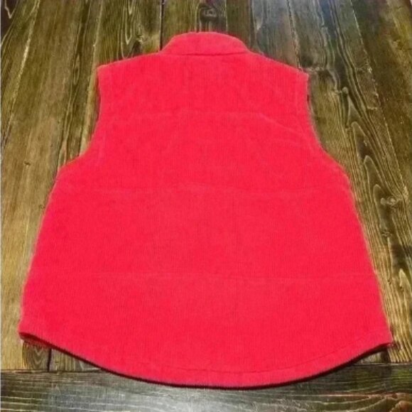 Mod-O-Doc Womens Sz Medium Red Orange Bulky Corduroy Vest - Picture 2 of 4